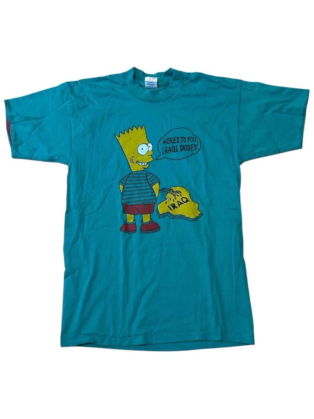 vintage 90s bart simpson operation desert storm military tee size L